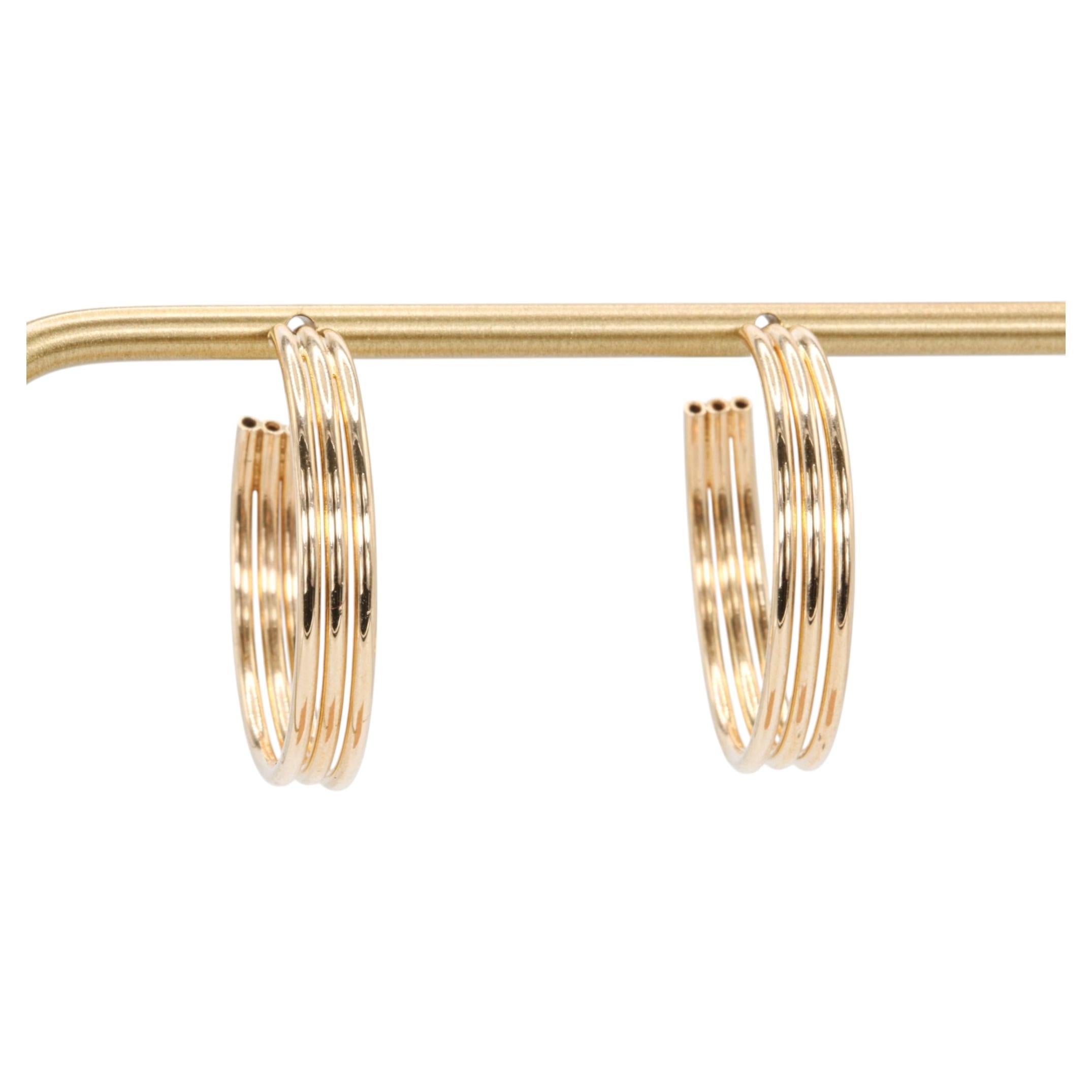 Pendientes de aro de oro amarillo de 14k