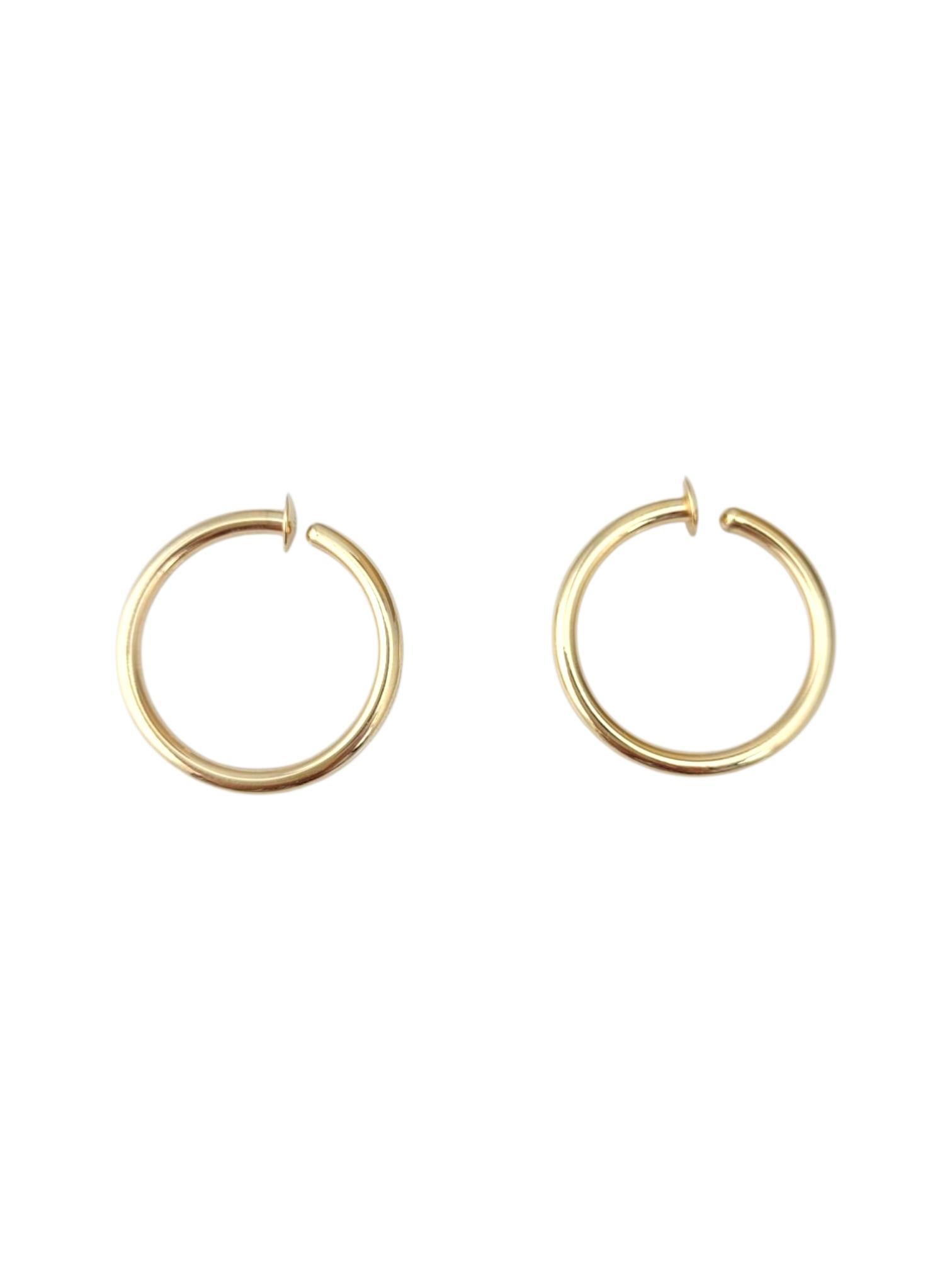 14K Yellow Gold Hoop Twist On Earrings #21754
