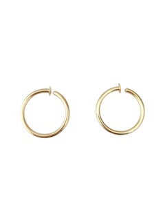 14K Yellow Gold Hoop Twist On Earrings #21754