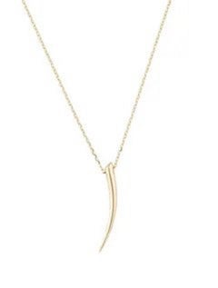 14K Yellow Gold Horn Necklace for Her