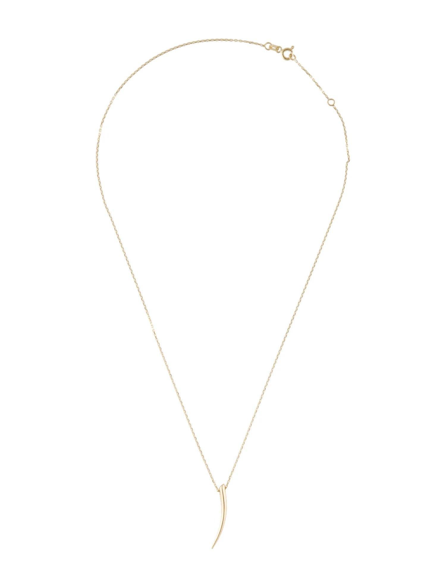 Contemporary 14K Yellow Gold Horn Necklace for Her For Sale
