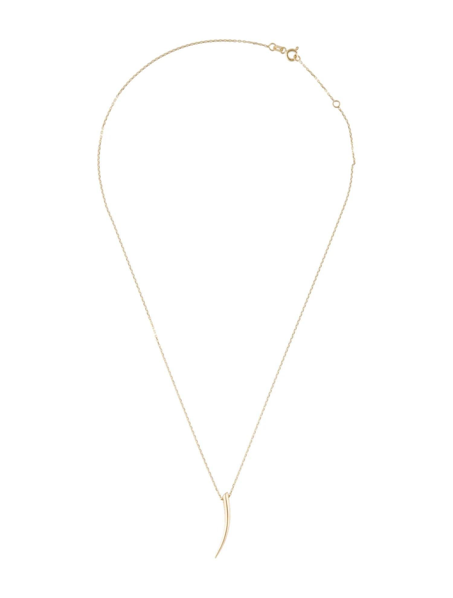 Contemporary 14K Yellow Gold Horn Necklace for Her For Sale