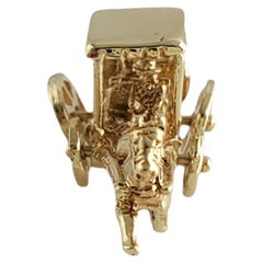 14K Yellow Gold Horse and Carriage Charm