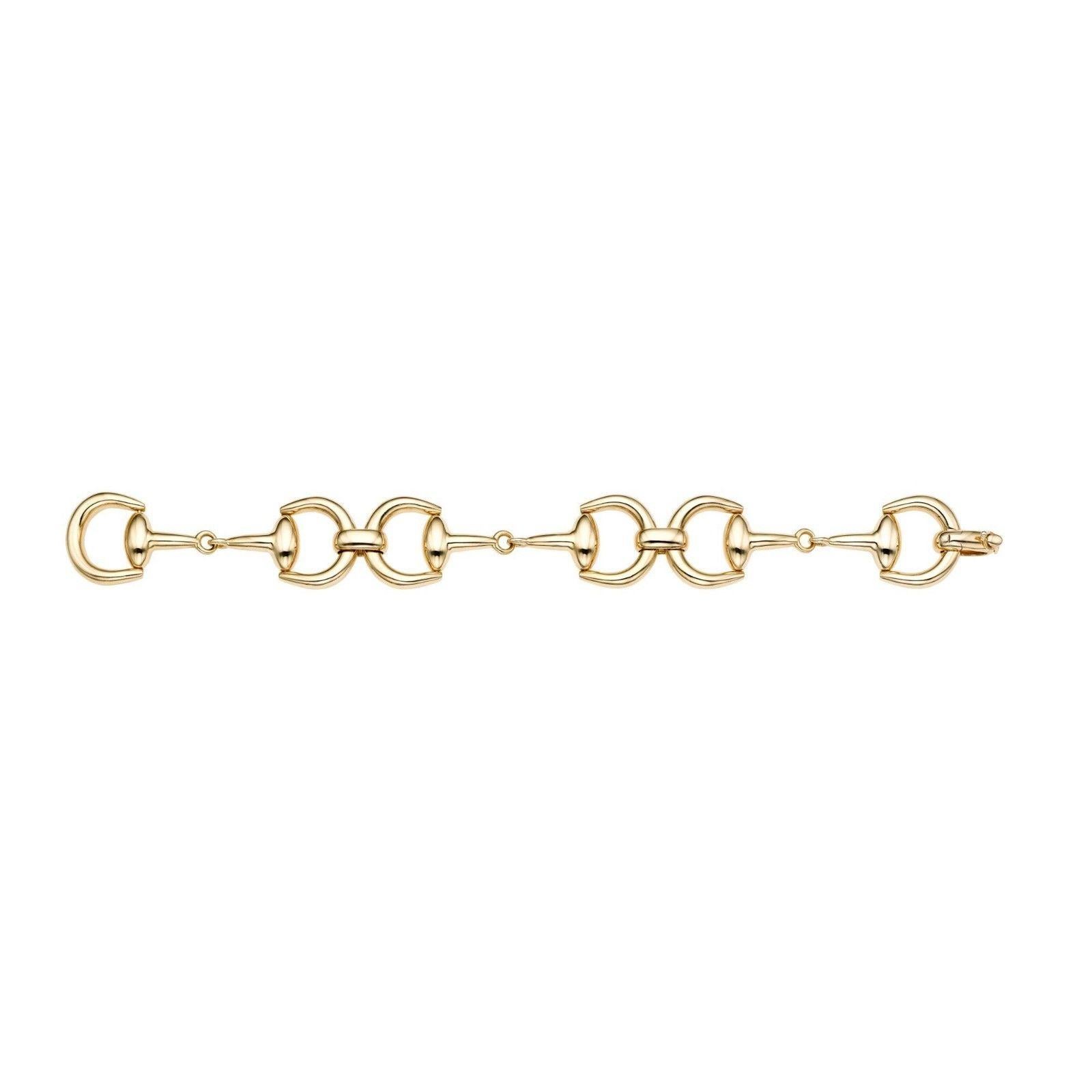 Women's or Men's 14 Karat Yellow Gold Horse Bit Bracelet