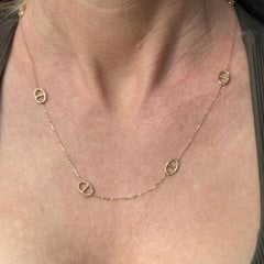 14K Yellow Gold Horse Bit Link Necklace, 24 Inch, Equestrian Design