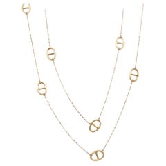 14K Yellow Gold Horse Bit Link Necklace, 24 Inch, Equestrian Design 14K Yellow Gold Horse Bit Link Necklace, 24 Inch, Equestrian Design