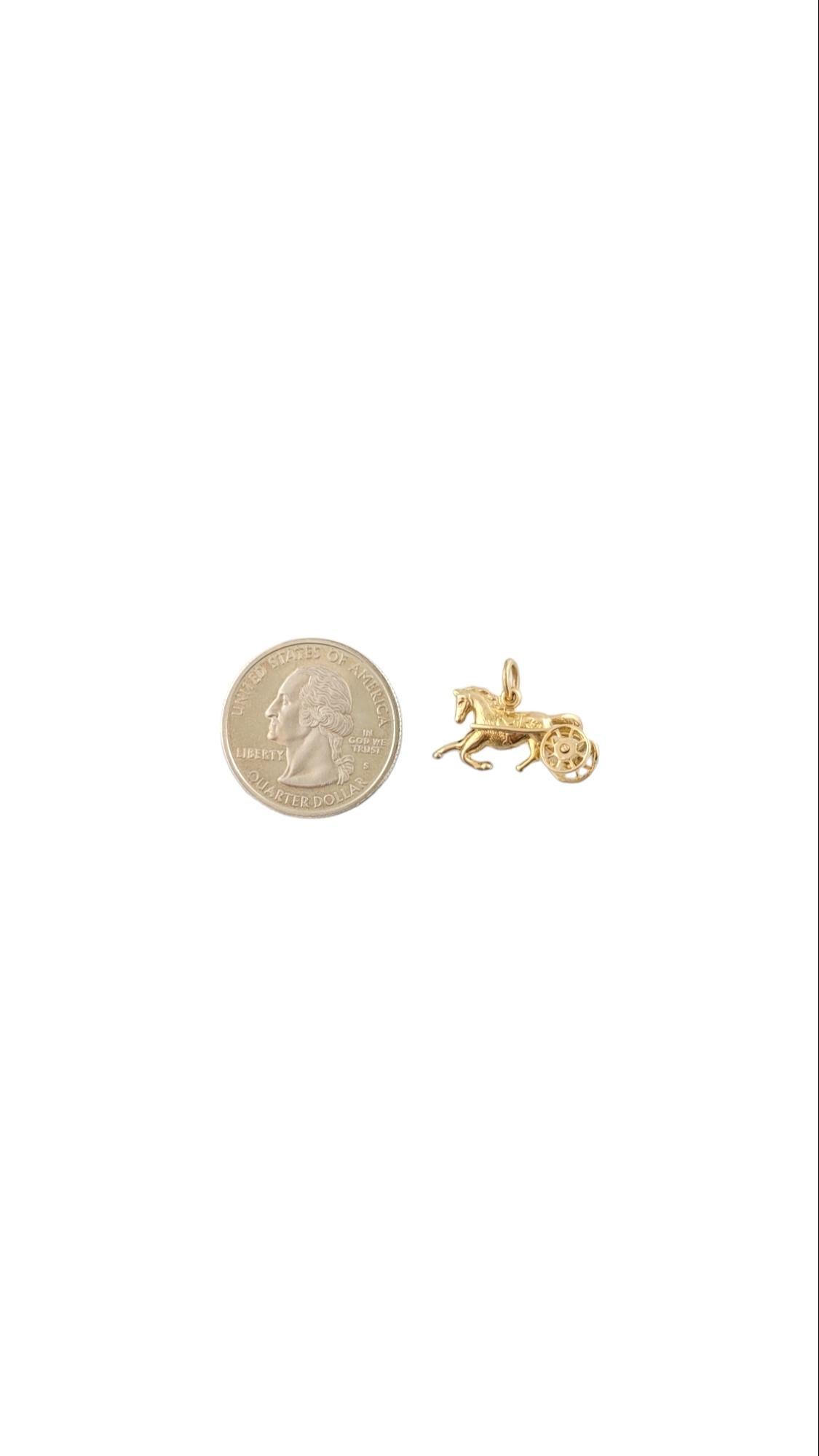 14K Yellow Gold Horse Carriage Charm #15816 For Sale 1
