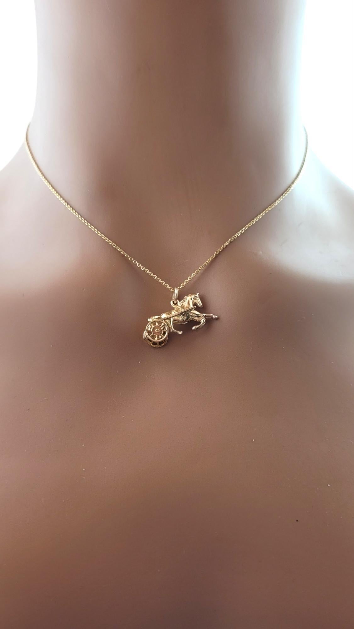 14K Gelbgold Pferd Kutschenanhänger #15816 2