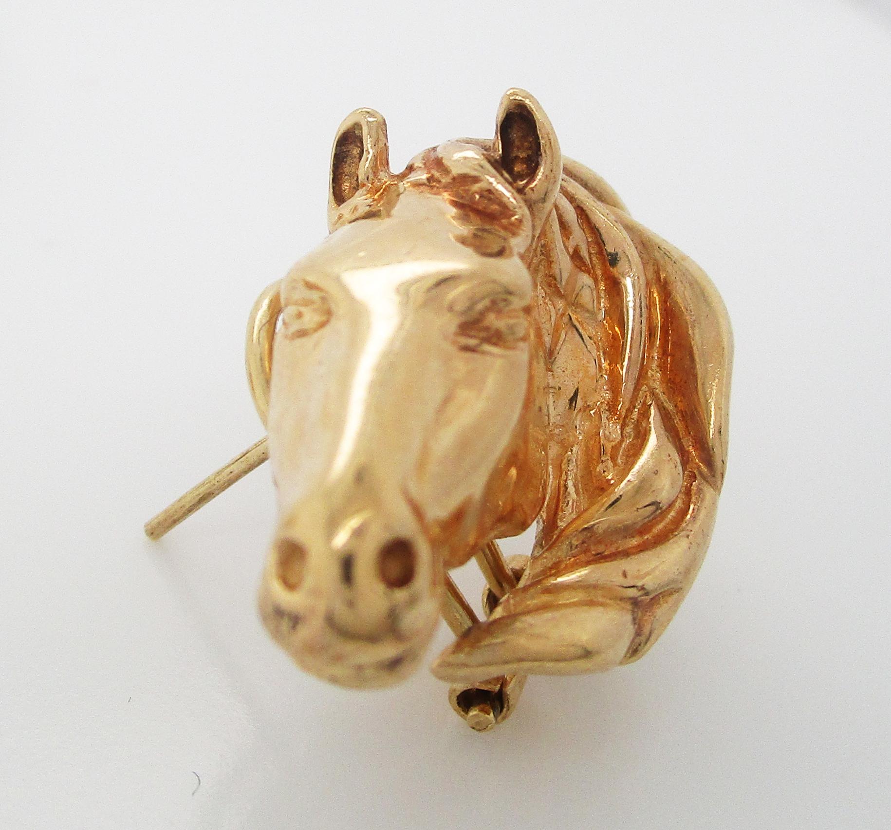 gold horse head earrings