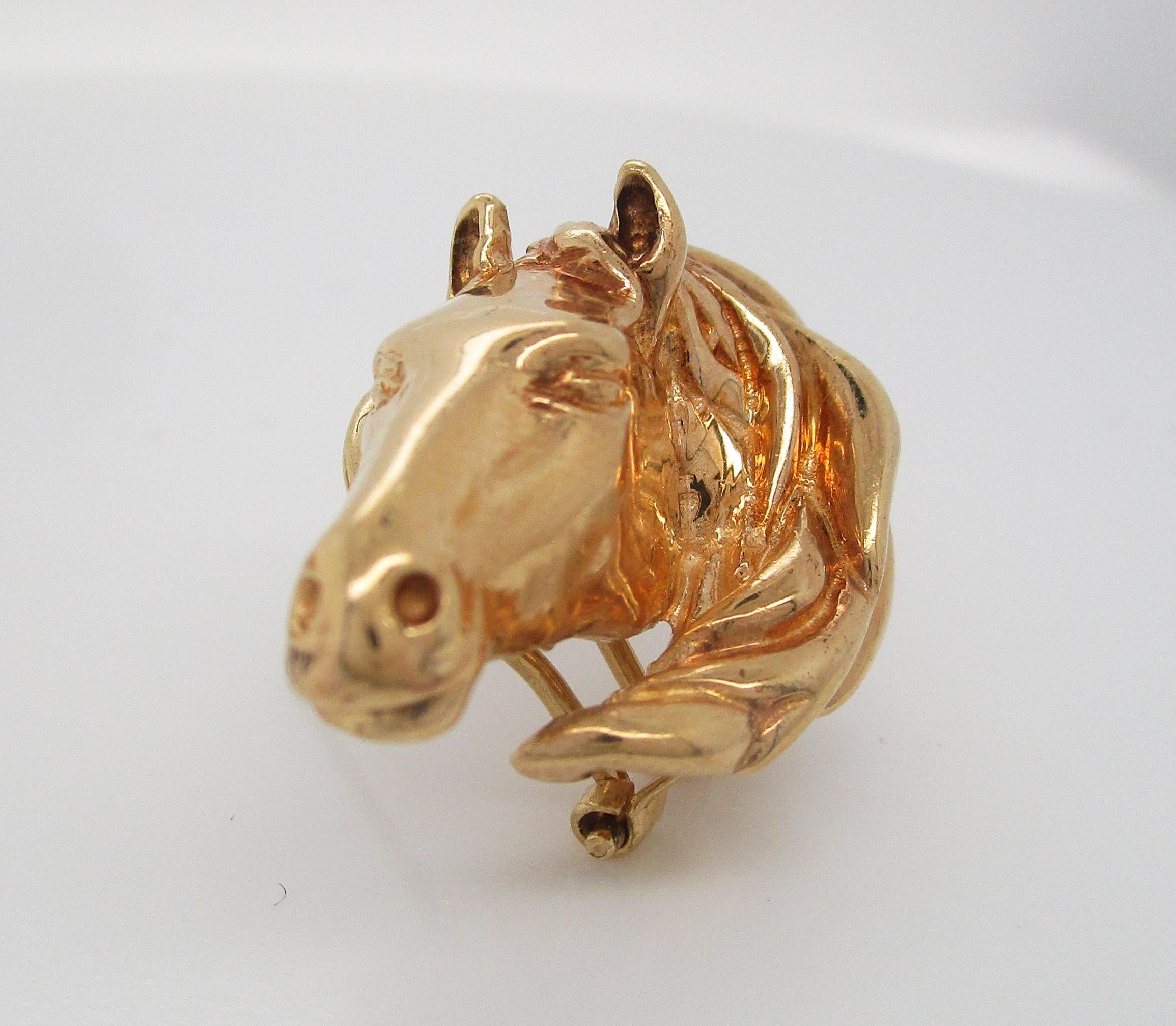 14k gold horse earrings