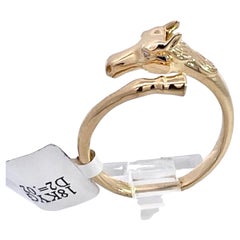 14K Yellow Gold Horse Ring Doves by Doron Paloma