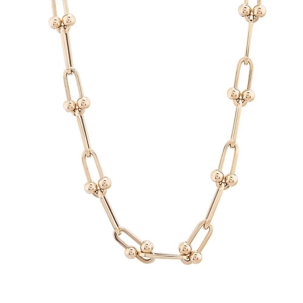 14K Gelbgold Hufeisen Gliederkette Halskette für Damen oder Herren im Angebot