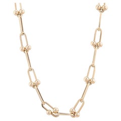 14K Yellow Gold Horseshoe Link Chain Necklace