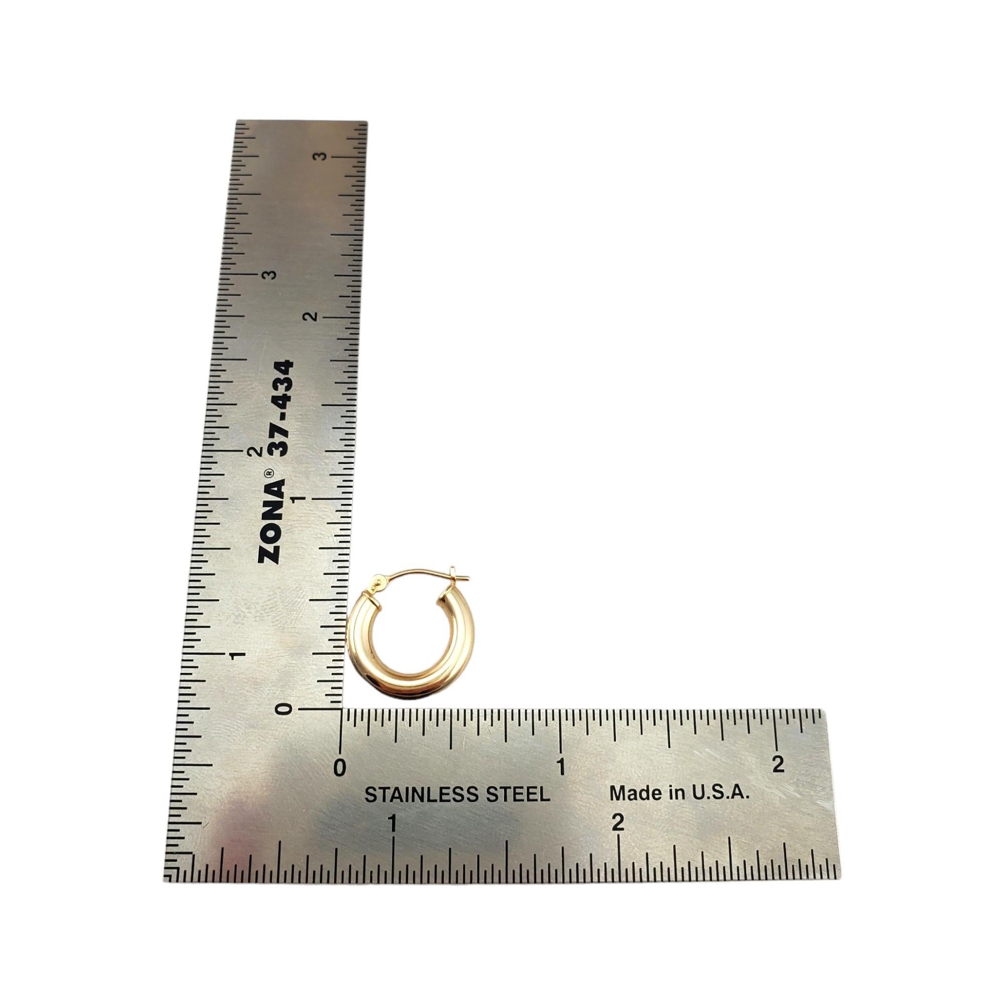 14K Yellow Gold Huggie Hoop Earrings #17953 1