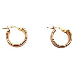 14K Yellow Gold Huggie Hoop Earrings #18071