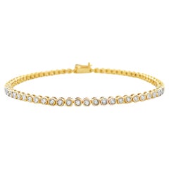 Bracelet de tennis en or jaune 14K Illusion Set 0.32 Carats Diamond
