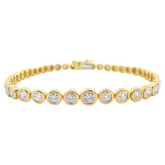 14K Yellow Gold Illusion Set Graduating Diamond Tennis Bracelet