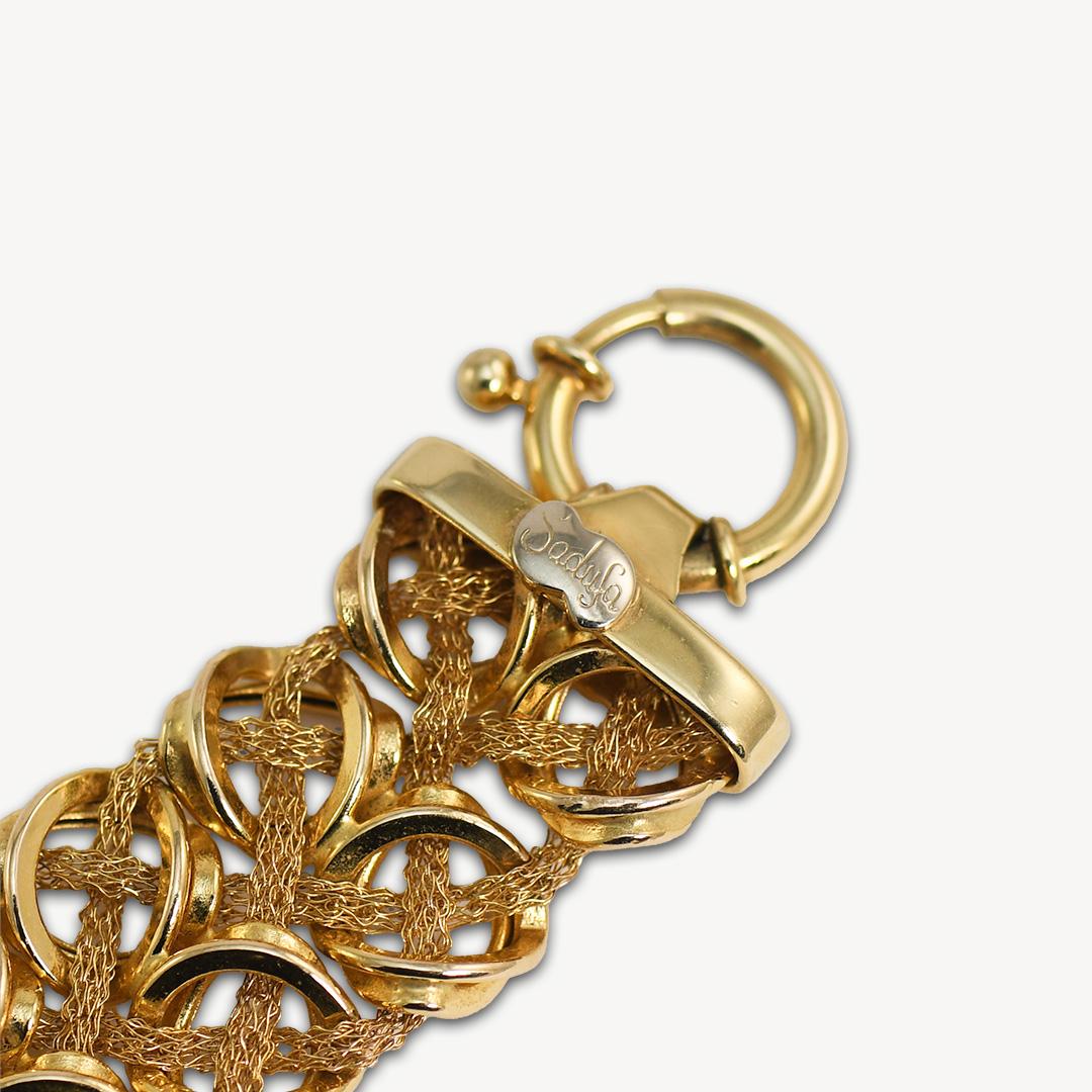 14K Yellow Gold Infinity Loop Link Bracelet 7.5