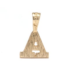 14k Gelbgold Initial-Charm, Buchstabe A, Dainty Initial, Länge .5 Zoll