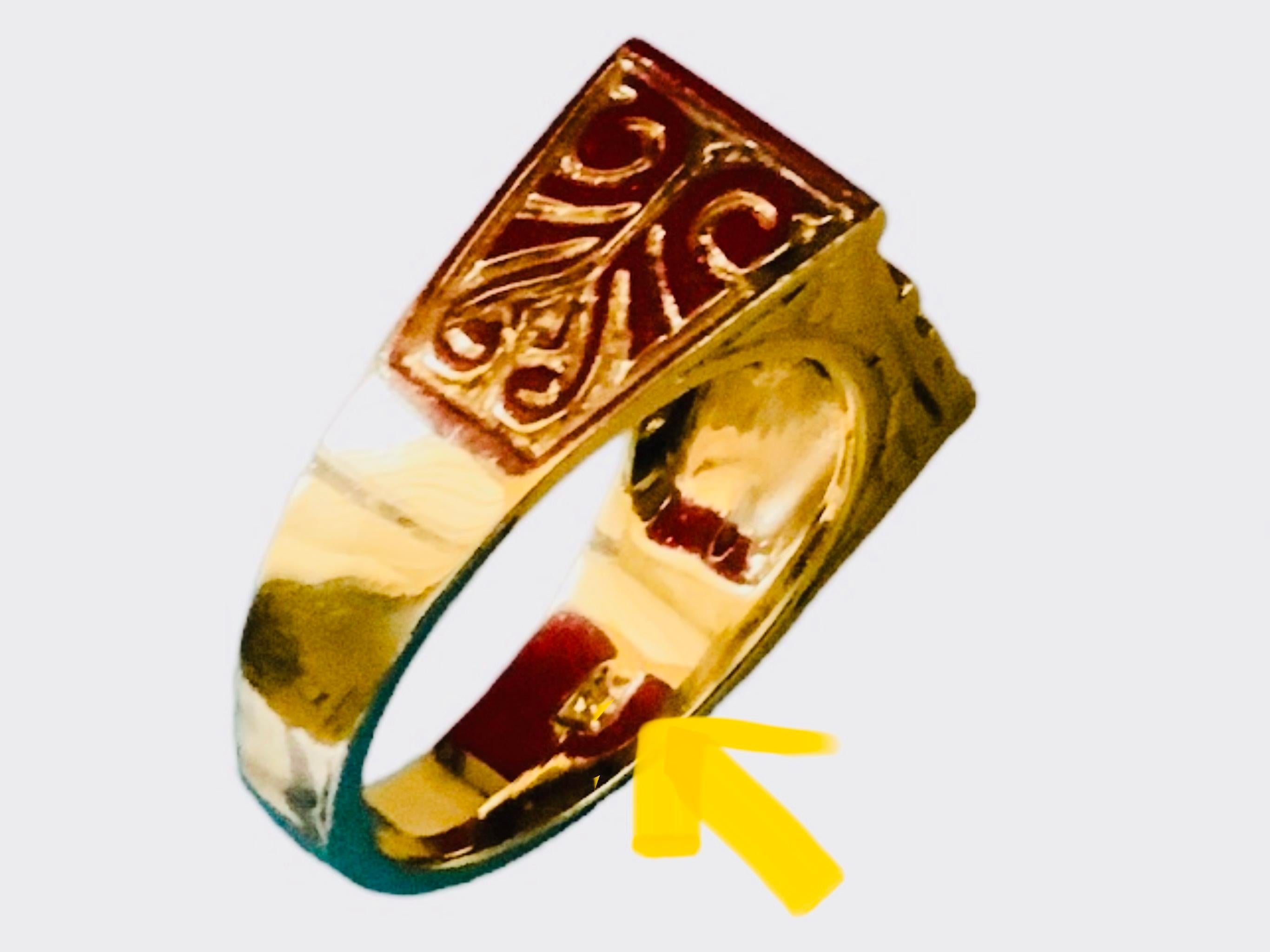 14K Yellow Gold Initials/Monogram Ring For Sale 4