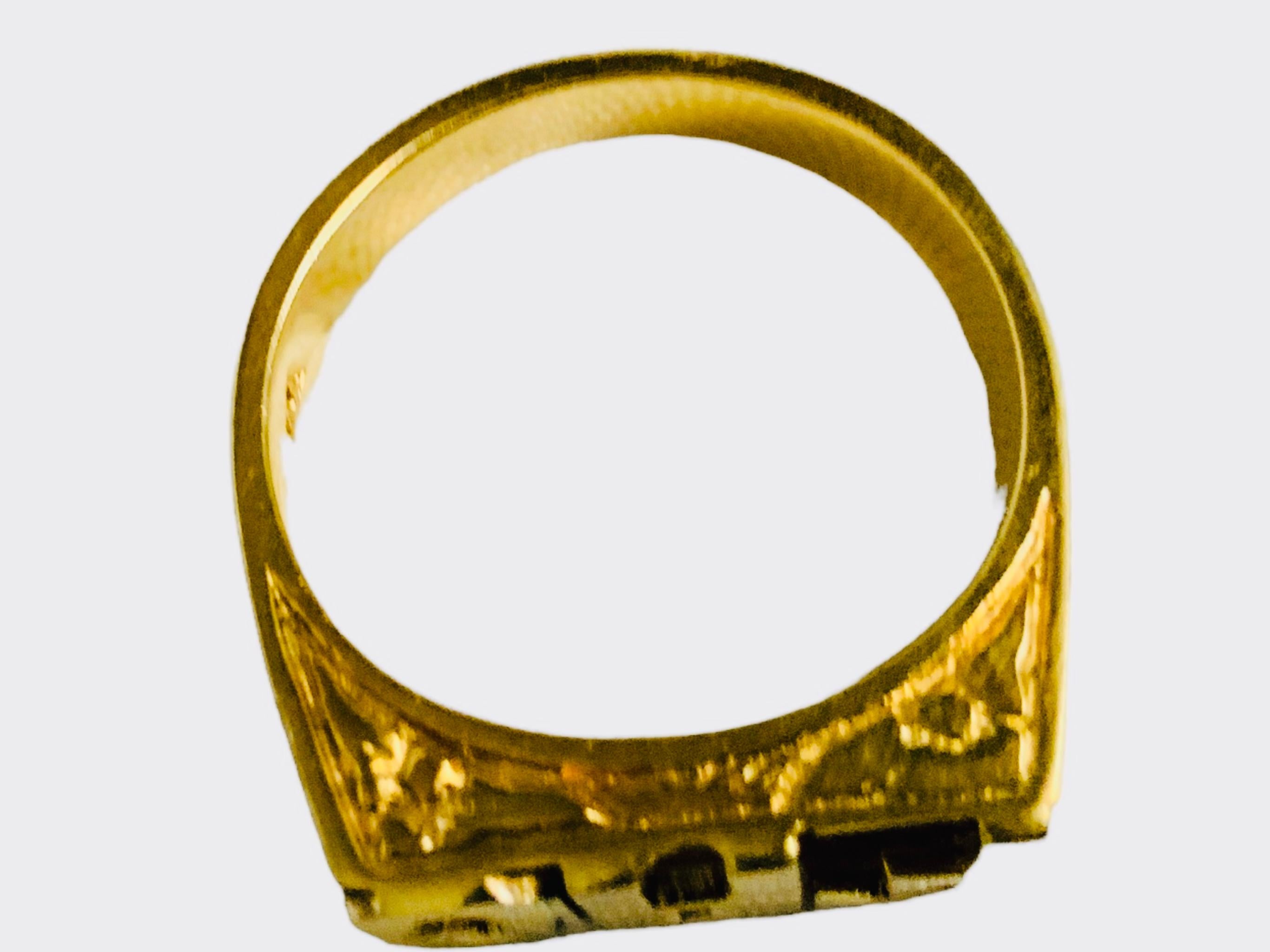 Modern 14K Yellow Gold Initials/Monogram Ring For Sale