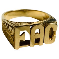 Vintage 14K Yellow Gold Initials/Monogram Ring