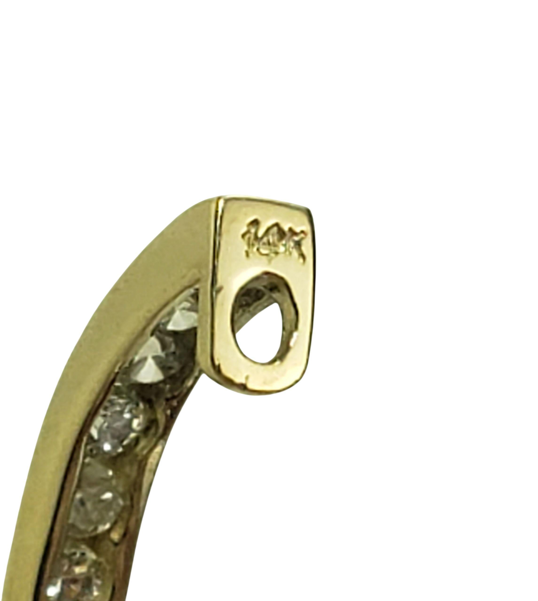 Boucles d'oreilles en or jaune 14K avec diamants à l'intérieur et à l'extérieur #23050 Pour femmes en vente