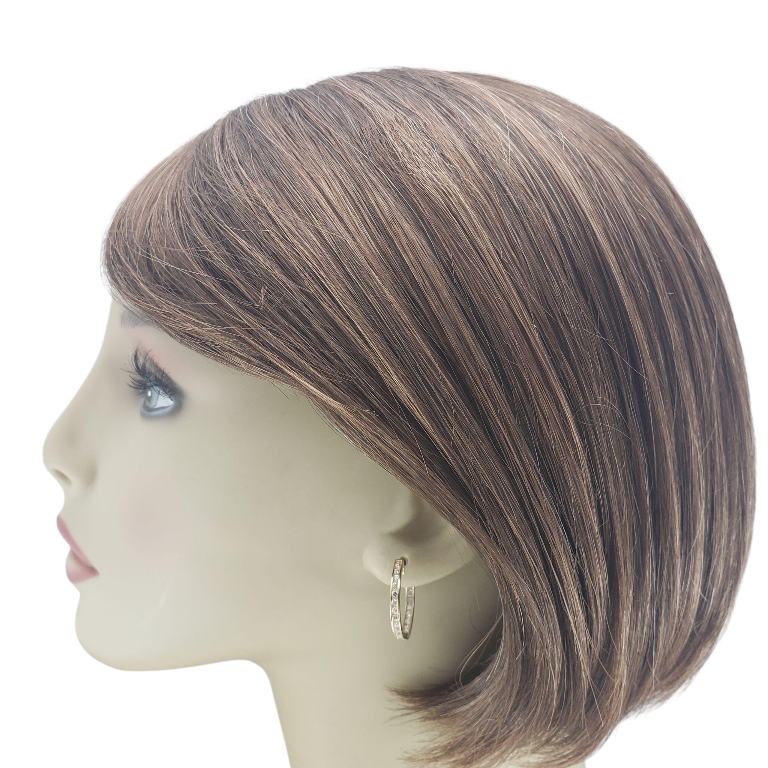 Boucles d'oreilles en or jaune 14K avec diamants à l'intérieur et à l'extérieur #23050 en vente 1