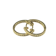 14K Yellow Gold Inside-Out Diamond Hoop Earrings #23050