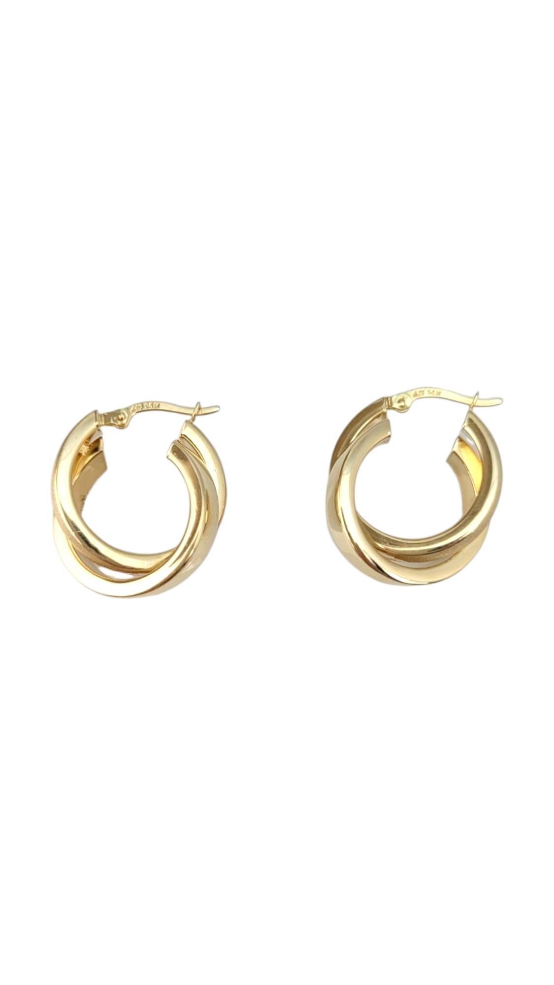14K Yellow Gold Interlocked Hoop Earrings #21726 For Sale