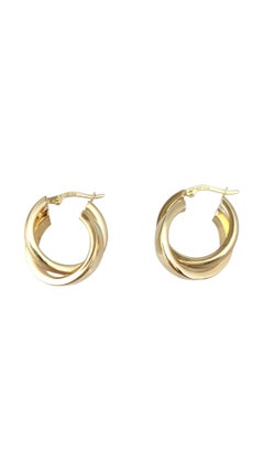 14K Yellow Gold Interlocked Hoop Earrings #21726