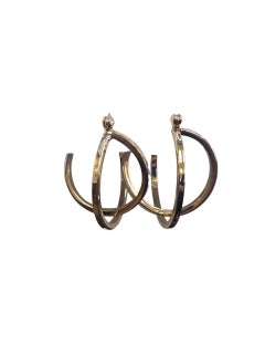 14K Yellow Gold Interlocking Circles Hoop Earrings #23543
