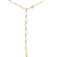 14K Yellow Gold Interlocking Hearts Chain Necklace, Size 16