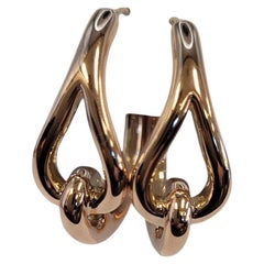 14K Yellow Gold Interlocking Hoop Earrings #23531