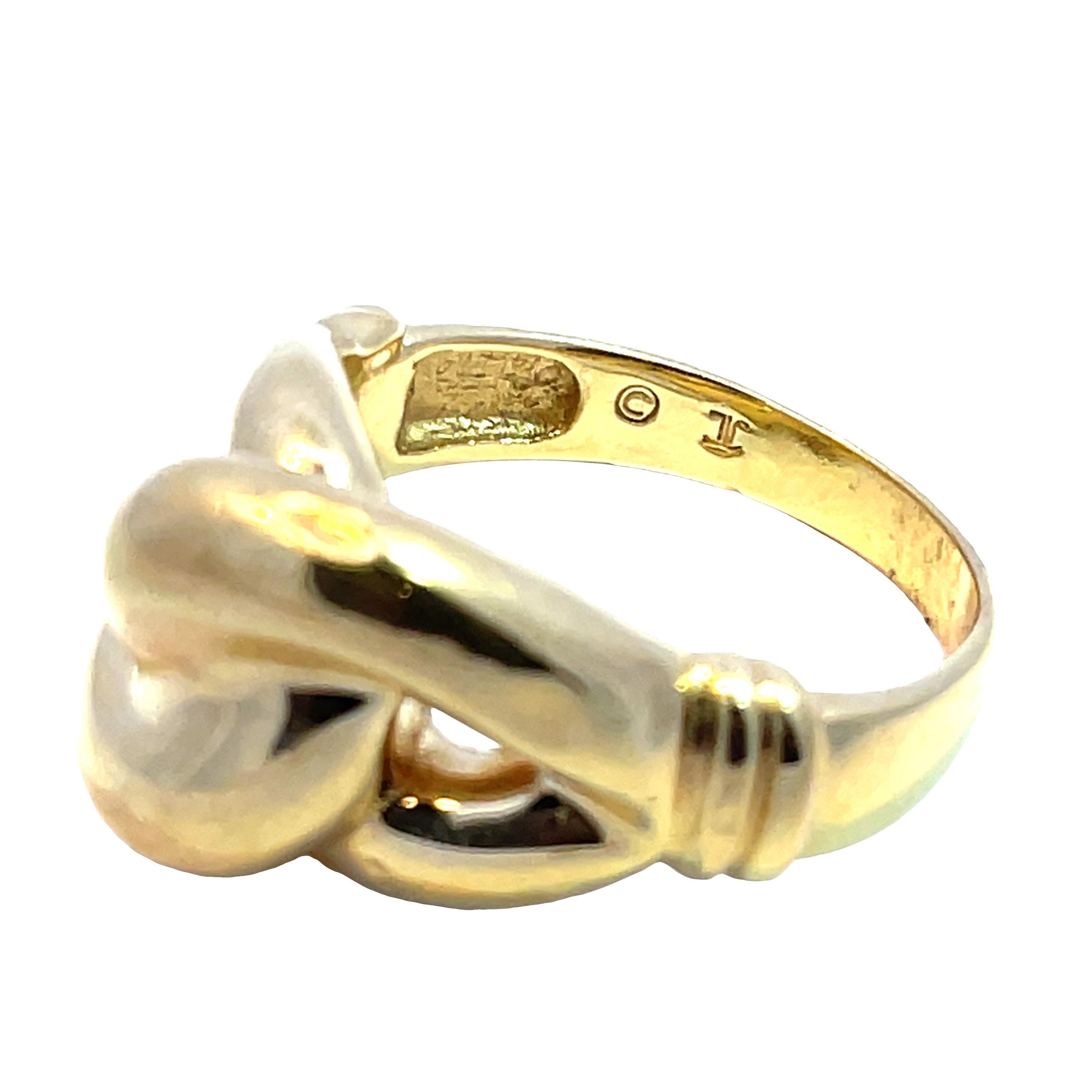 14k Yellow Gold Interlocking Link Ring - image 2