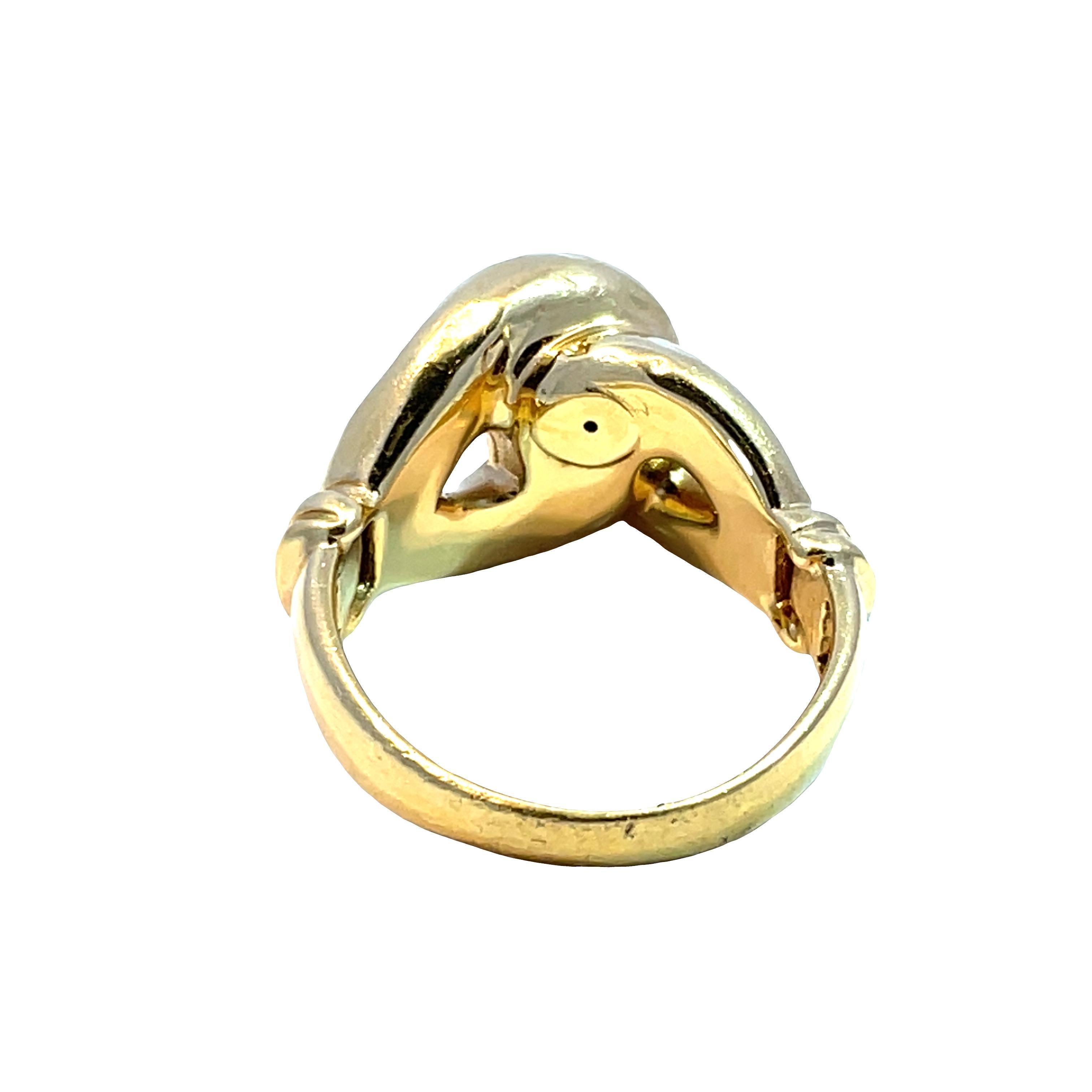 14k Yellow Gold Interlocking Link Ring - image 3
