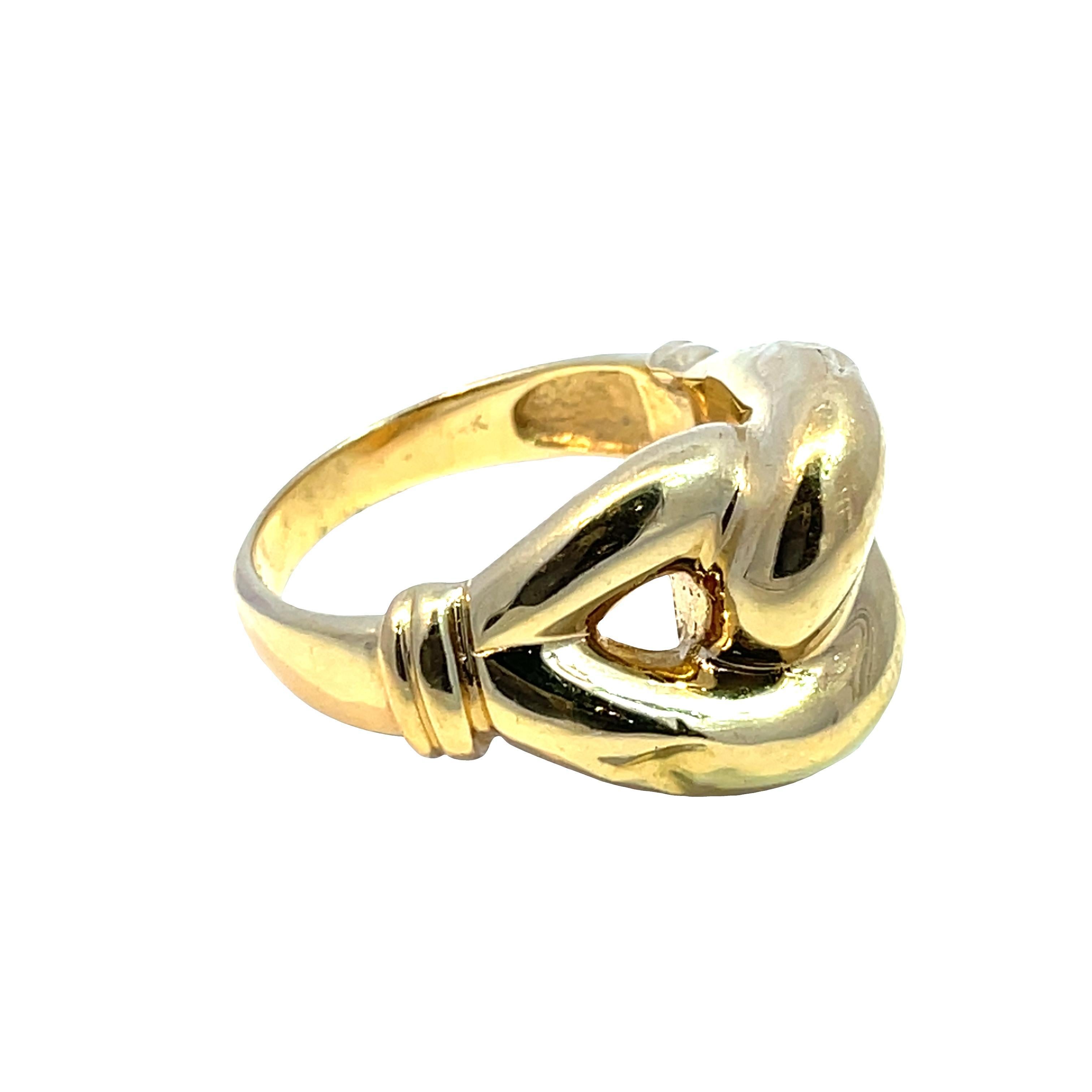 14k Yellow Gold Interlocking Link Ring - image 5