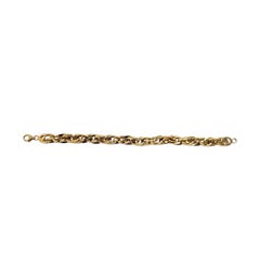 14K Yellow Gold Interlocking Oval Hollow Link Bracelet #25741