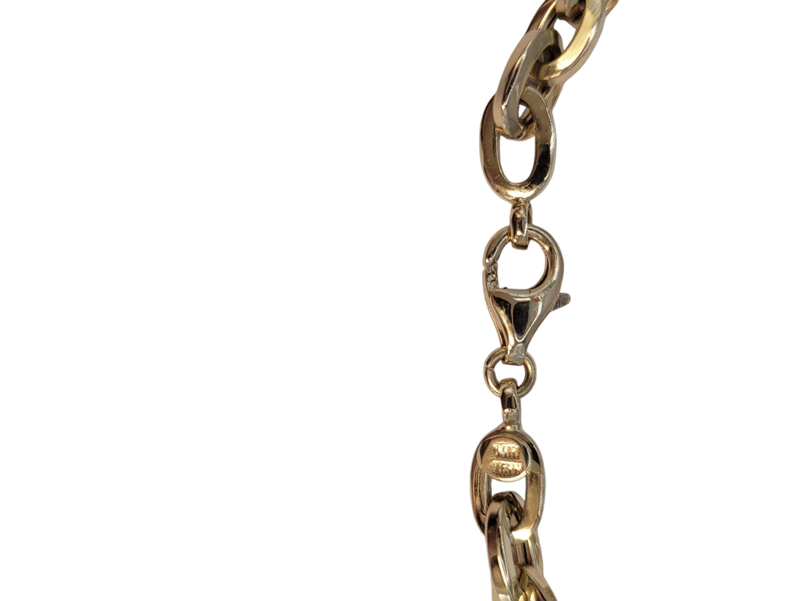 Bracelet à maillons ovales en or jaune 14K #23532 Bon état - En vente à Washington Depot, CT