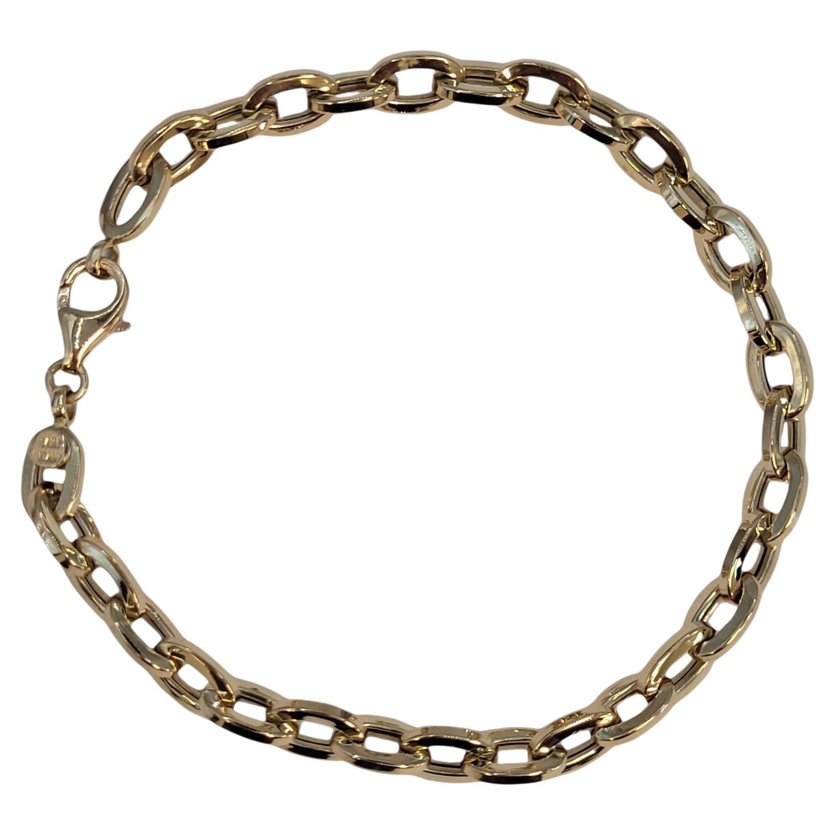 14K Yellow Gold Interlocking Oval Link Bracelet #23532