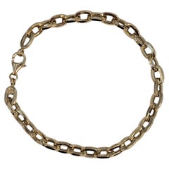 14K Yellow Gold Interlocking Oval Link Bracelet #23532