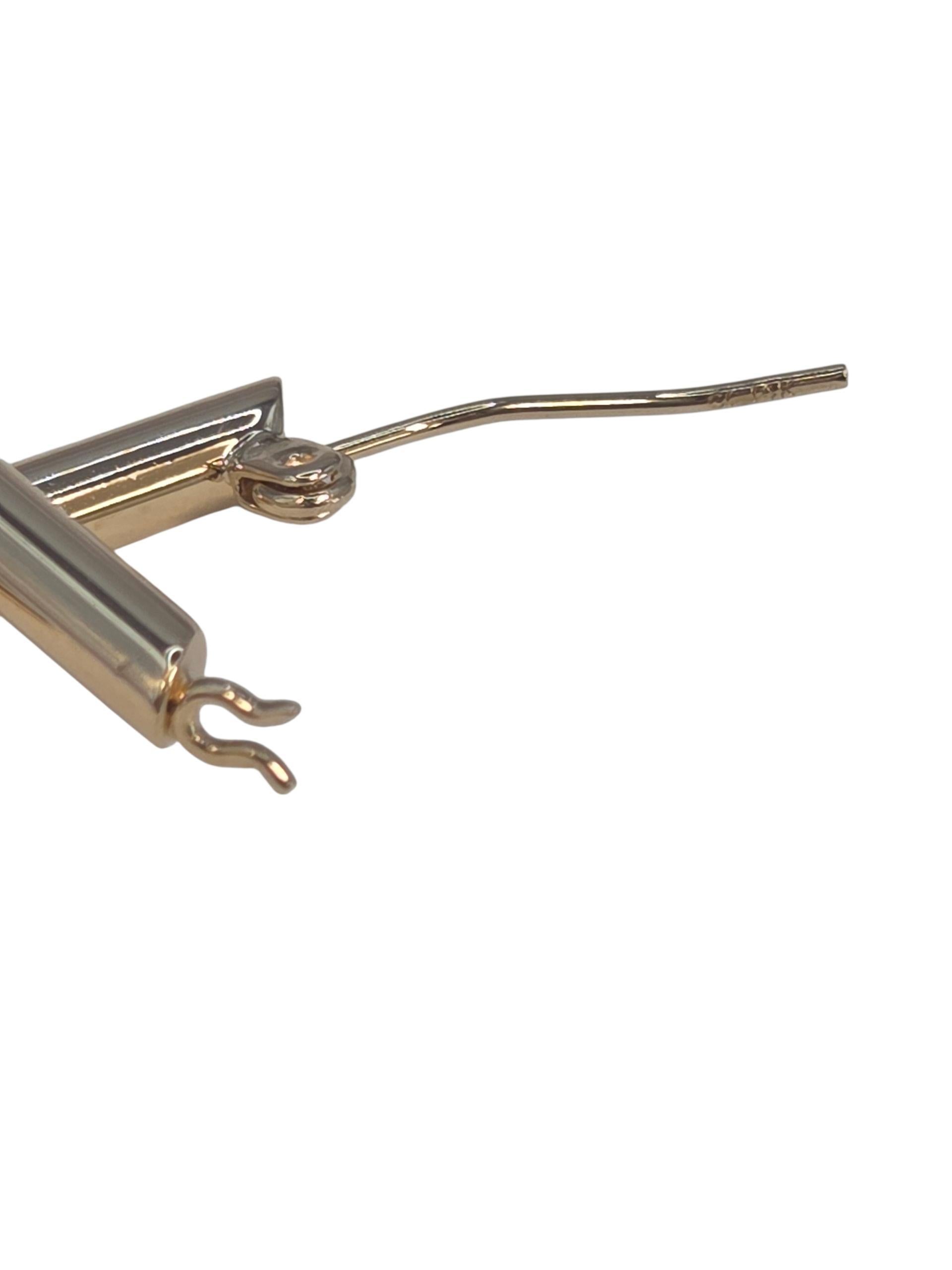 Orecchini a cerchio intersecanti in oro giallo 14K #23544 in vendita 2