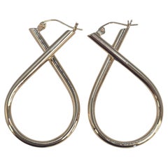 14K Yellow Gold Intersecting Hoop Earrings #23544