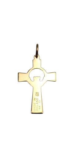 14K Yellow Gold Ireland Celtic Cross #25274