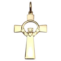 14K Yellow Gold Ireland Celtic Cross #25274