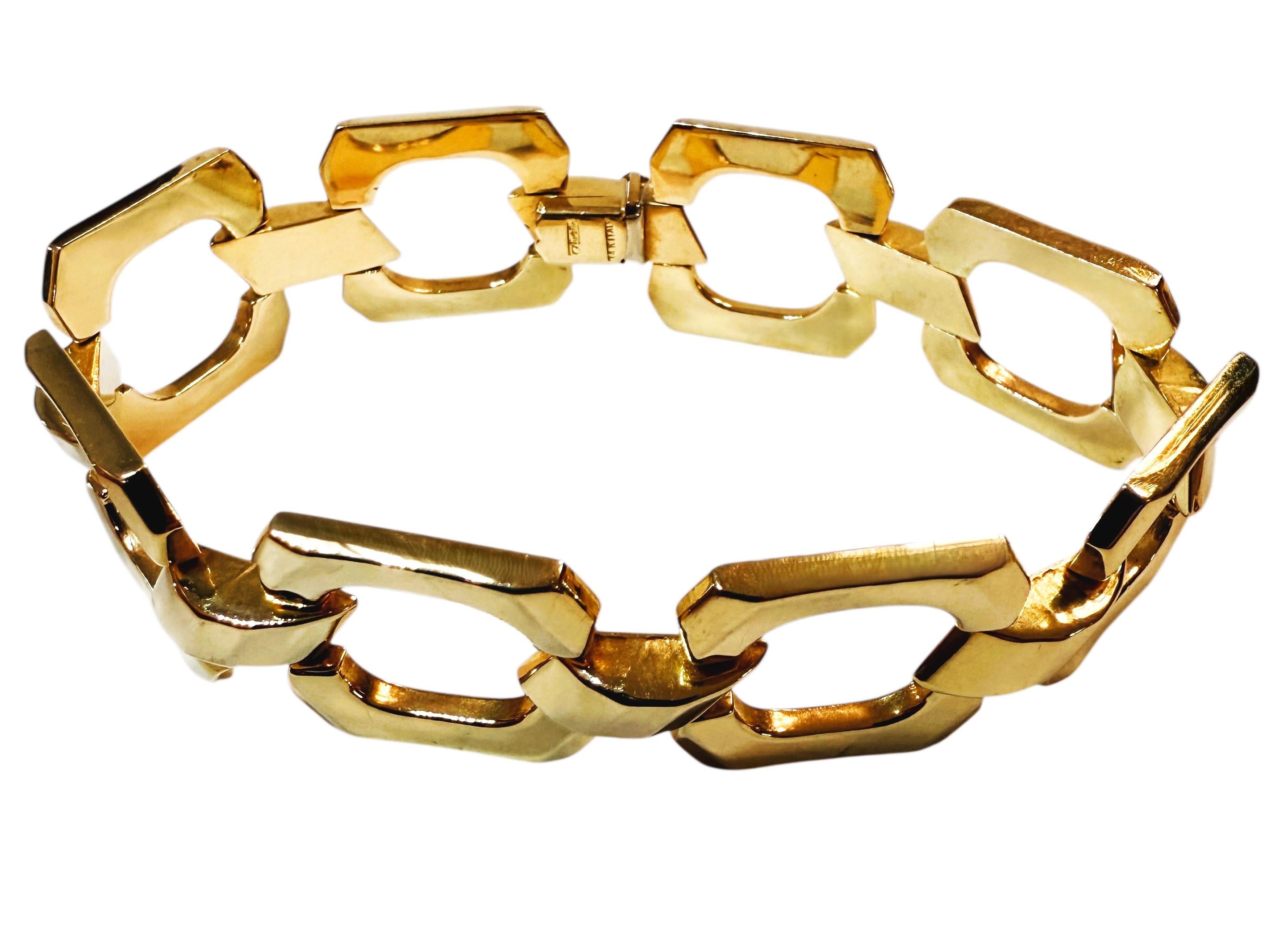 De las mujeres Pulsera geométrica entrelazada italiana Aurafin de oro amarillo de 14 quilates 16,3 gramos en venta