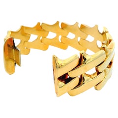 Bracelet italien en or jaune 14K à larges maillons
