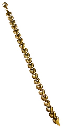 Bracciale italiano con maglie larghe in oro giallo 14k, 7 pollici
