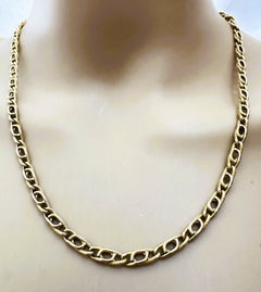 14k Yellow Gold Italian Diamond Cut and Smooth Cut Necklace 20" - 10.56 Grams