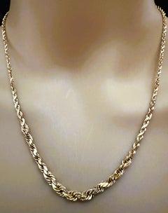 14k Yellow Gold Italian Diamond Cut Graduated Necklace 18.5 Inches 5.0 Grams